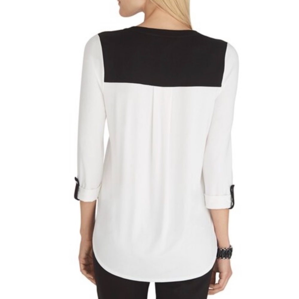 WHBM 3/4 SLEEVE HIGH-LOW HEM KNIT TOP Large - Picture 2 of 3
